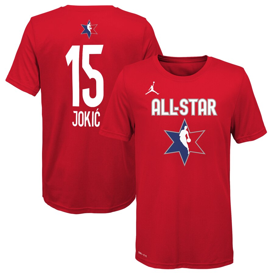 Men Jordan Brand Nikola Jokic Red 2020 NBA AllStar Game Name & Number TShirt